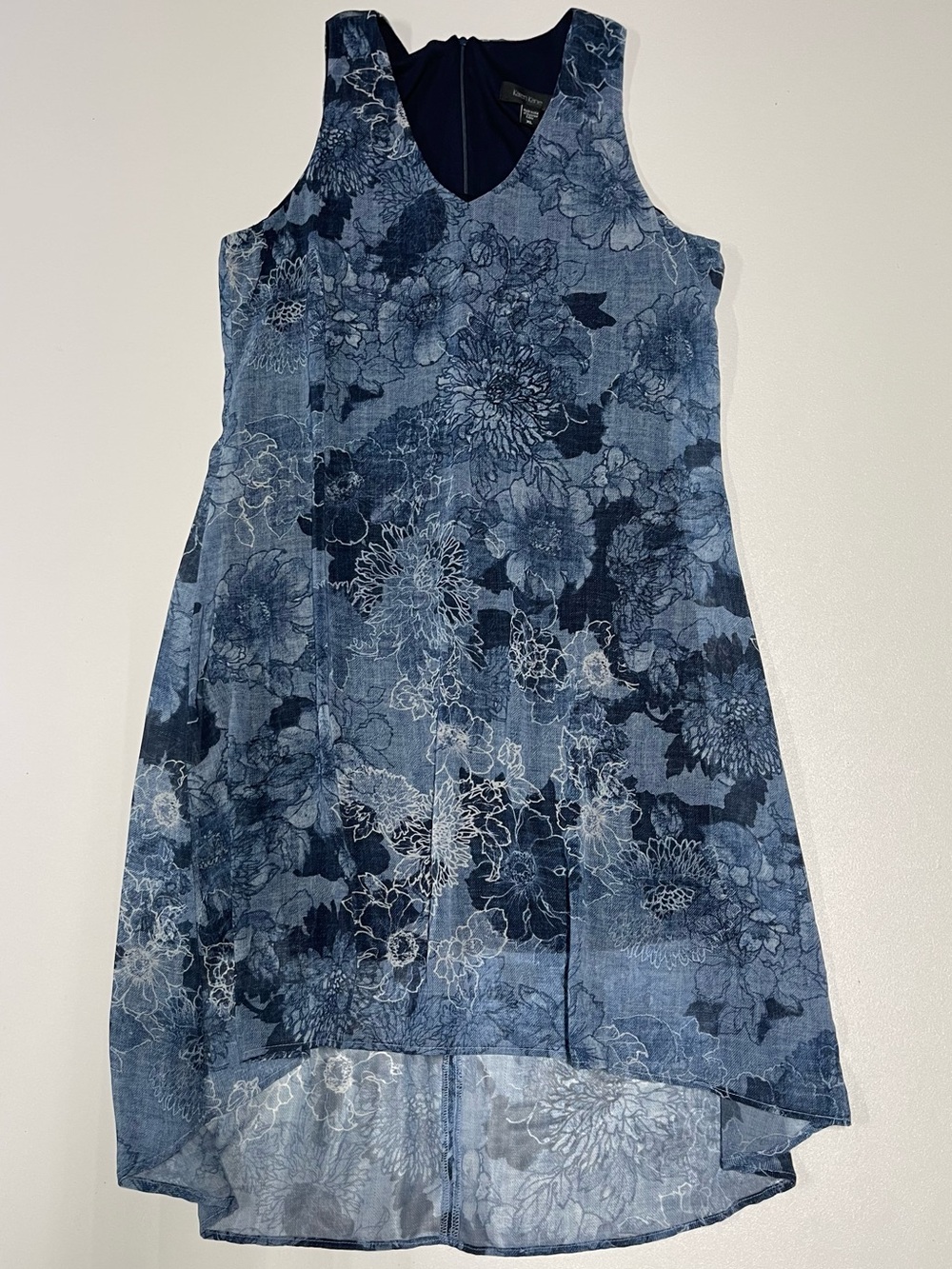 KAREN KANE Sleeveless Blue Floral Shift Dress Women’s XL - Picture 11 of 14